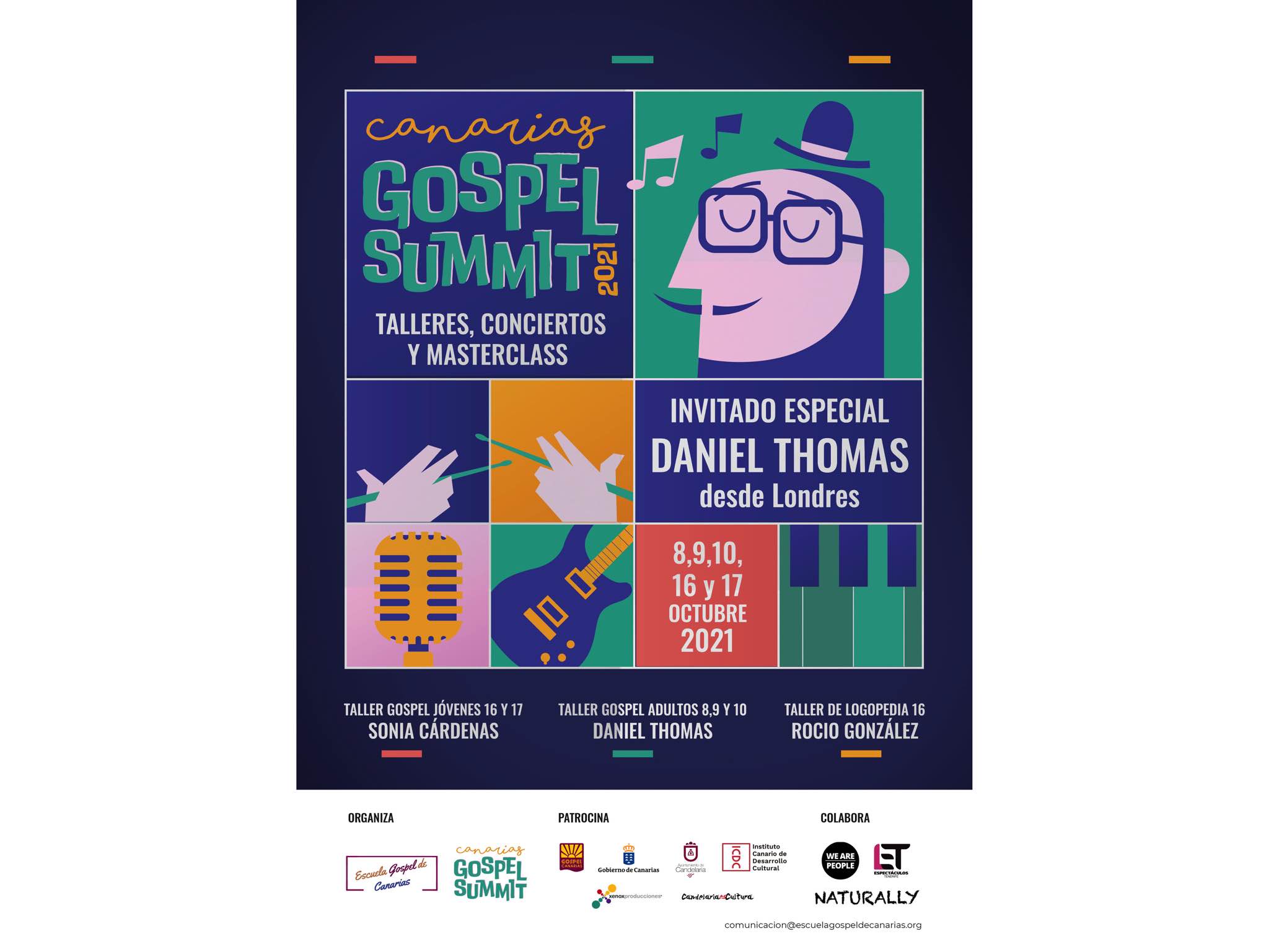 Ilustración y diseño para cartel Canarias Gospel Summit 2021